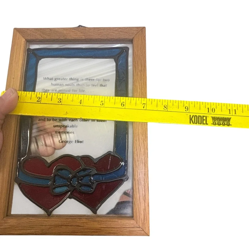 George Eliot Framed Wall Art Decor‎ Quote Stained Glass Hearts Poem